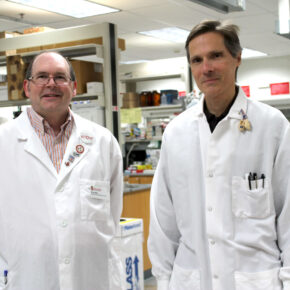 Ed Elder, director, and Mark Sacchetti, scientific director, of the UW–Madison School of Pharmacy’s Zeeh Pharmaceutical Experiment Station