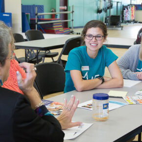 Natasha Virrueta in a community education course for diabetes