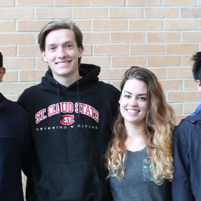 Srikar Adibhatla, Anders Lindstedt, Jessica Smoko, and Nick Yan all standing side-by-side