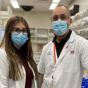 Maddy and Michael Gallo together in the pharmacy