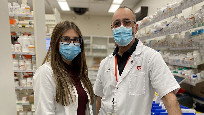 Maddy and Michael Gallo together in the pharmacy