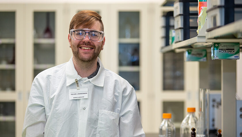 Trevor Zimmerman in a pharmaceutical lab