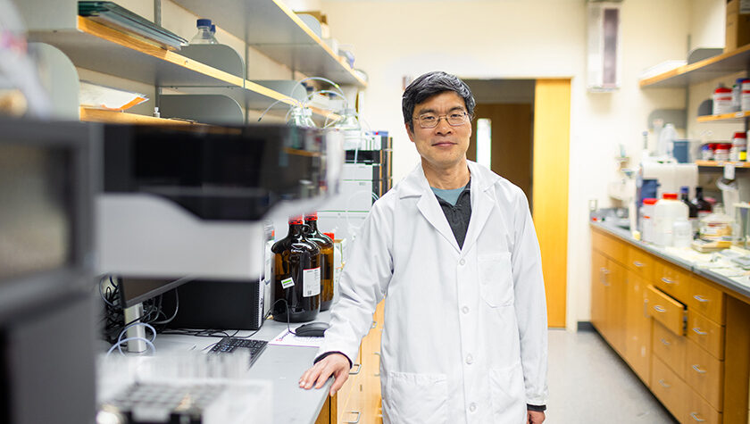 Professor Weiping Tang in his lab