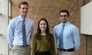 Left to right: Aaron Rottier Julia Chini, and Sam Boroumand.