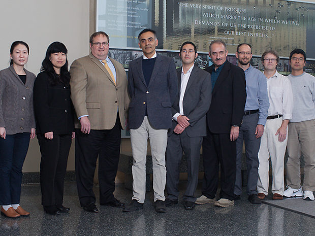 Pharmaceutical Sciences faculty stand for a photo together with a guest lecturer