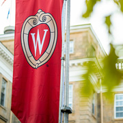colorful red banner with the W shield proudly displayed