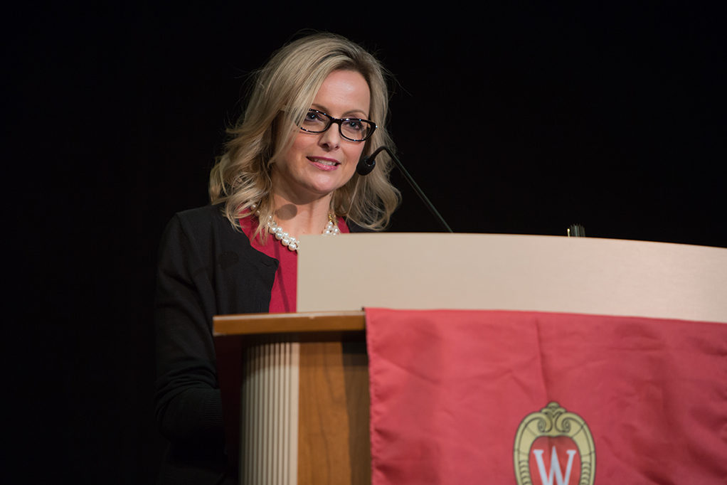 Professor Beth Martin announces the class.