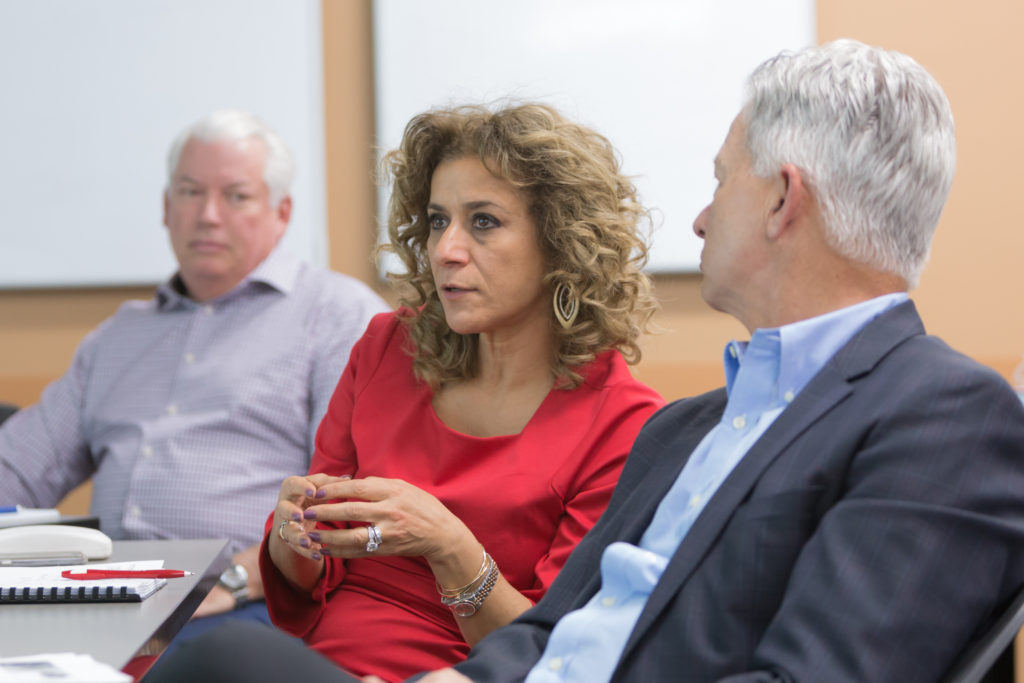 Dan Luce, Azita Saleki-Gerhardt, and George Zorich speaking on panel