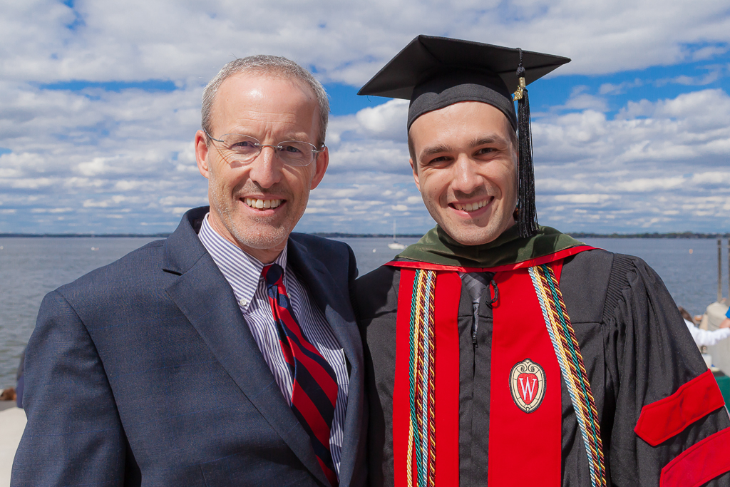 A student pharmacist with Professor David Mott.