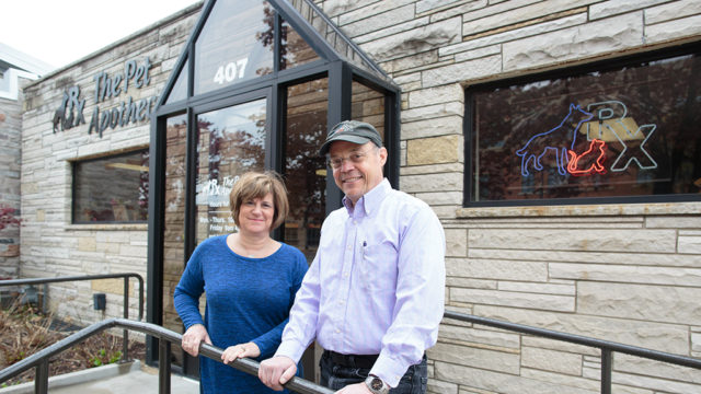 Jeff and Patti Langer in front of The Pet Apothecary