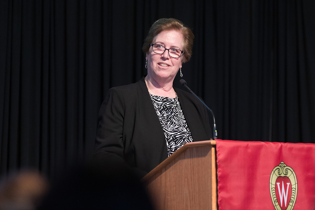 Janet Fritsch speaks during the 2022 White Coat Ceremony.