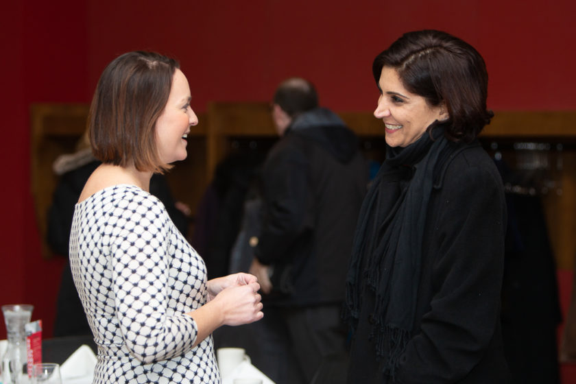 Staff talking at Citations of merit dinner