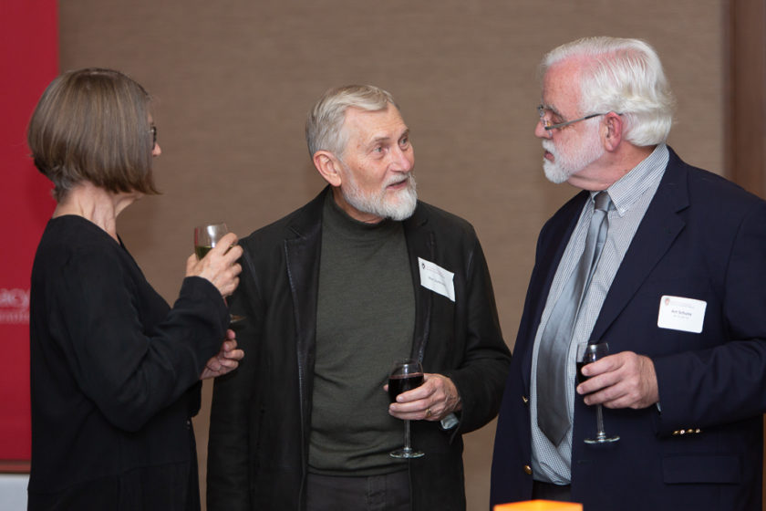 Staff talking at Citations of merit dinner