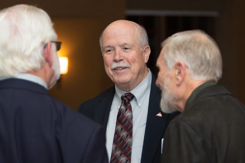 Staff talking at Citations of merit dinner