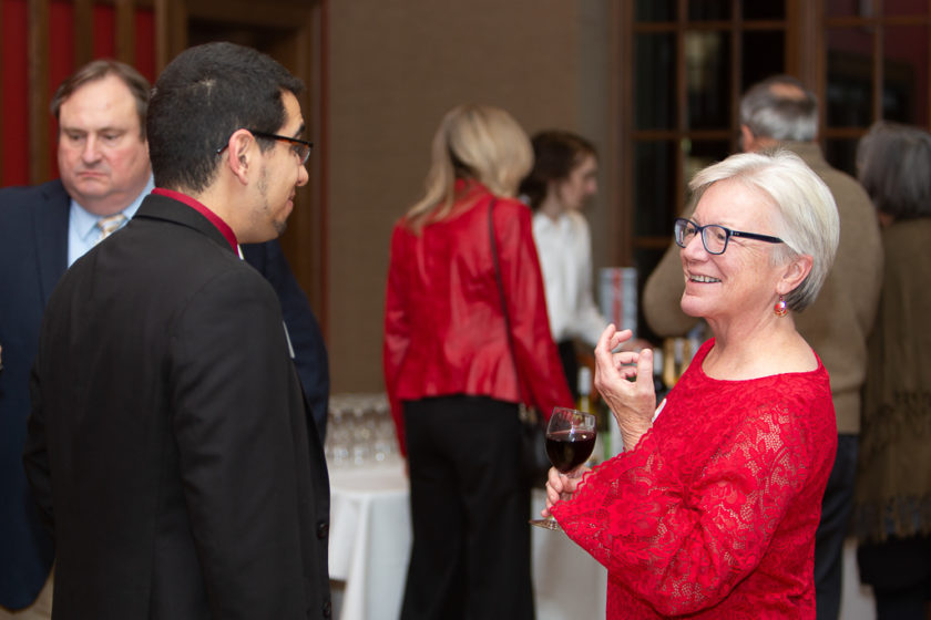 Staff talking at Citations of merit dinner