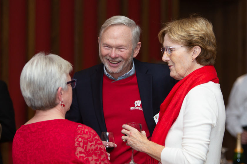 Staff talking at Citations of merit dinner