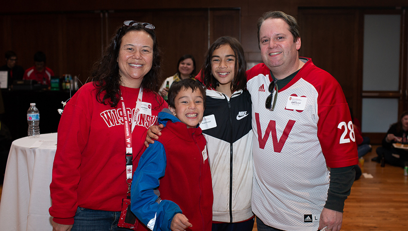 Alumna Julie Bartell (PharmD '06) and family at the 2019 Pharmacy Alumni Tailgate and Viewing Party.