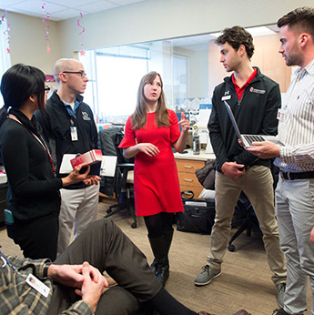 Students in the PharmD / MPH dual degree program discuss a project