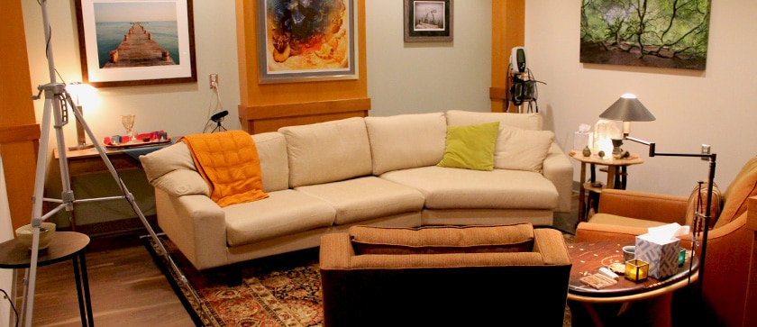 The School of Pharmacy’s cozy psychedelic drug therapy room